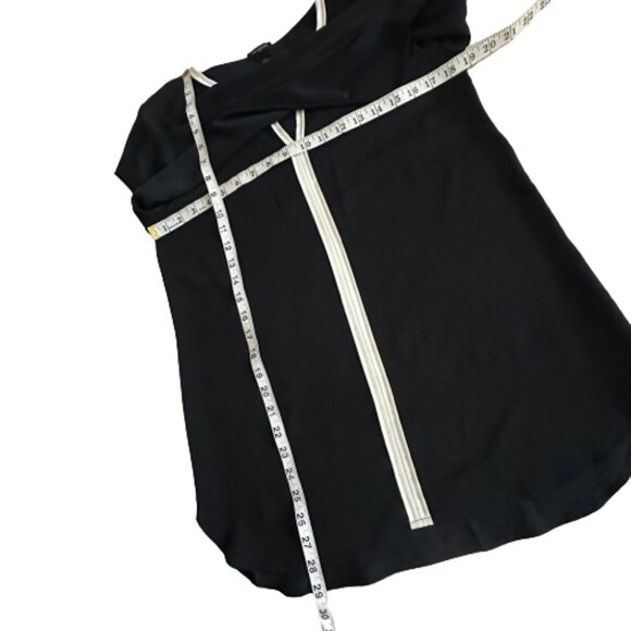 Ann Taylor Women's Small Black & White Long Sleeves Pullover V-neck Blouse Top - Picture 12 of 15